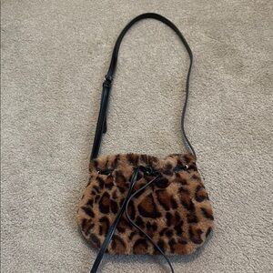 Imoshion Brown and Black Crossbody Bag with Leopard Print